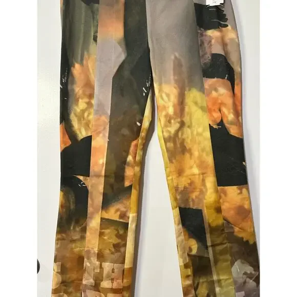 Elliss Orange Sunflower Jeans Print Multi Graphic Size Large NWT Organic Cotton